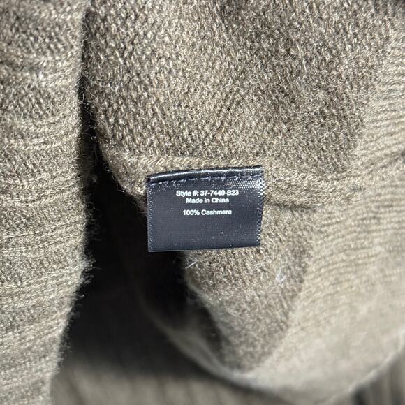 Jenni Kayne XL 100% Cashmere Frances Polo Knit Sweater Dark Olive Bell Sleeve - Picture 5 of 7